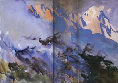 John Singer Sargent Mountain Fire (mk18) Norge oil painting art